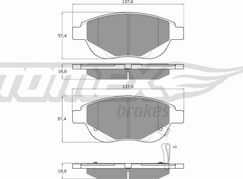 TOMEX brakes TX 14-86 - Brake Pad Set, disc brake onlydrive.pro