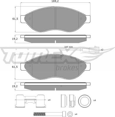 TOMEX brakes TX 14-39 - Stabdžių trinkelių rinkinys, diskinis stabdys onlydrive.pro