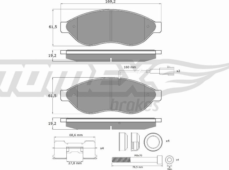 TOMEX brakes TX 14-39 - Тормозные колодки, дисковые, комплект onlydrive.pro