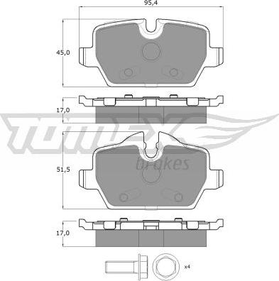 TOMEX brakes TX 14-34 - Тормозные колодки, дисковые, комплект onlydrive.pro