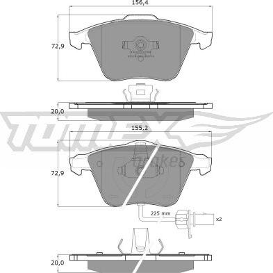 TOMEX brakes TX 14-23 - Stabdžių trinkelių rinkinys, diskinis stabdys onlydrive.pro