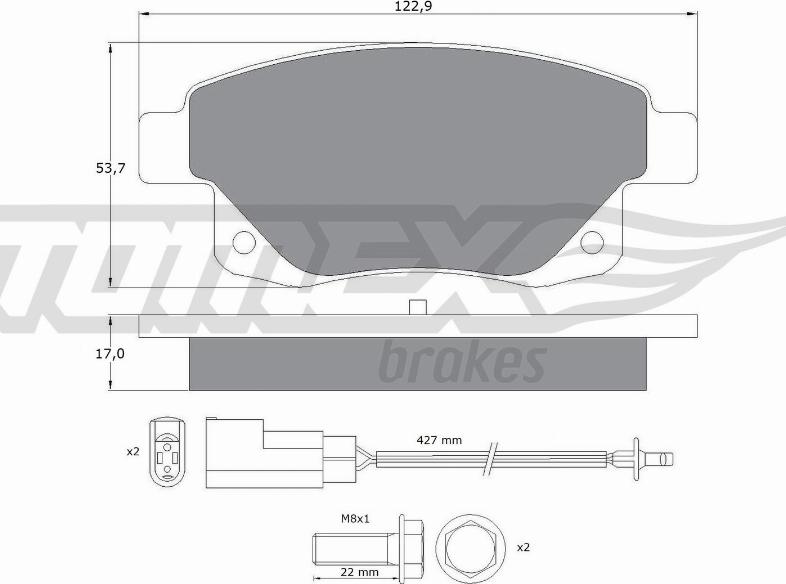 TOMEX brakes TX 14-75 - Piduriklotsi komplekt,ketaspidur onlydrive.pro