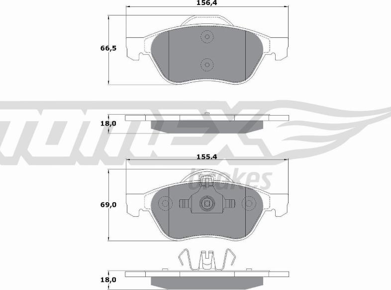 TOMEX brakes TX 14-71 - Bremžu uzliku kompl., Disku bremzes onlydrive.pro