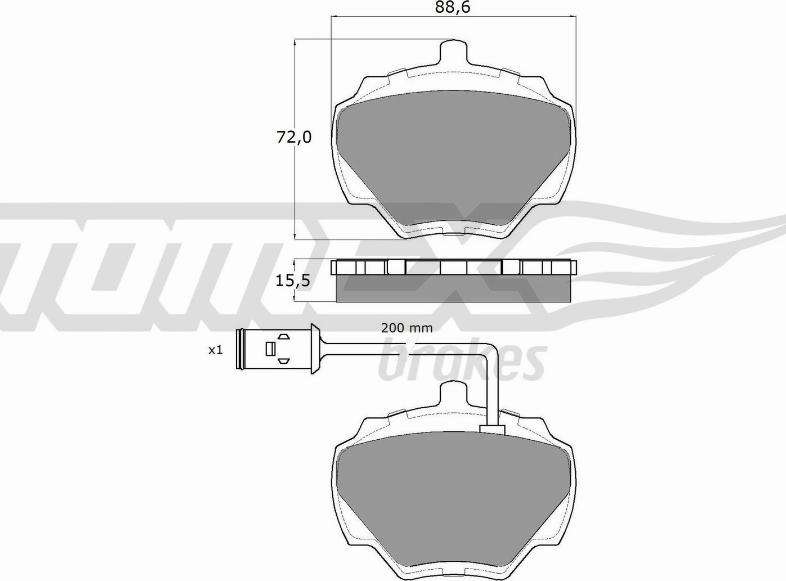 TOMEX brakes TX 15-50 - Brake Pad Set, disc brake onlydrive.pro