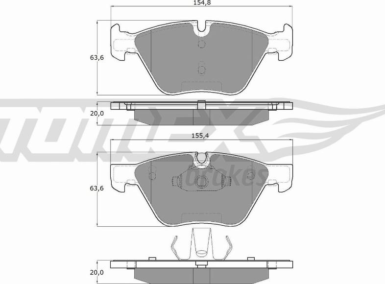 TOMEX brakes TX 15-09 - Bremžu uzliku kompl., Disku bremzes onlydrive.pro