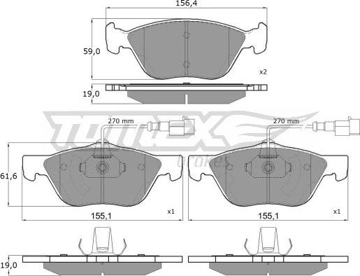 TOMEX brakes TX 15-05 - Brake Pad Set, disc brake onlydrive.pro