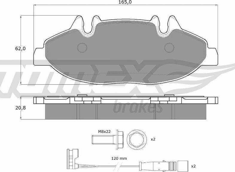 TOMEX brakes TX 15-02 - Bremžu uzliku kompl., Disku bremzes onlydrive.pro