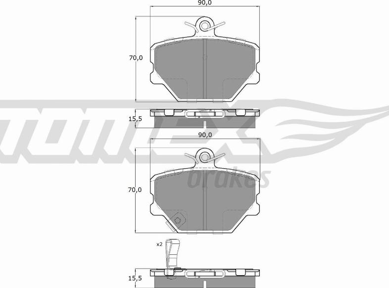 TOMEX brakes TX 15-07 - Тормозные колодки, дисковые, комплект onlydrive.pro