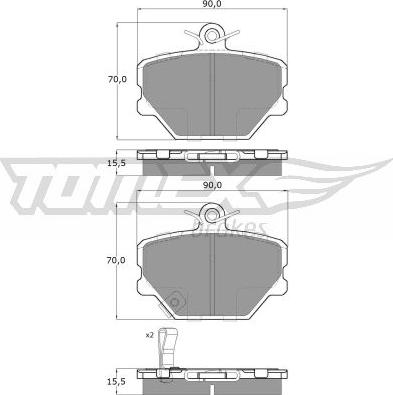 TOMEX brakes TX 15-07 - Brake Pad Set, disc brake onlydrive.pro