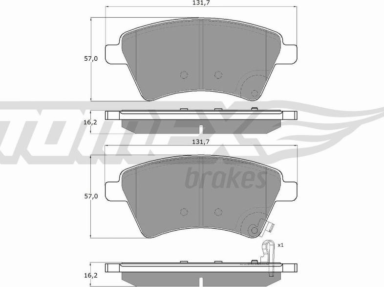 TOMEX brakes TX 15-19 - Brake Pad Set, disc brake onlydrive.pro