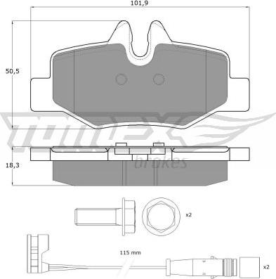 TOMEX brakes TX 15-13 - Piduriklotsi komplekt,ketaspidur onlydrive.pro