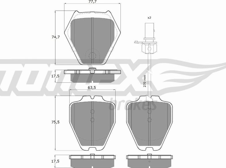 TOMEX brakes TX 15-12 - Brake Pad Set, disc brake onlydrive.pro