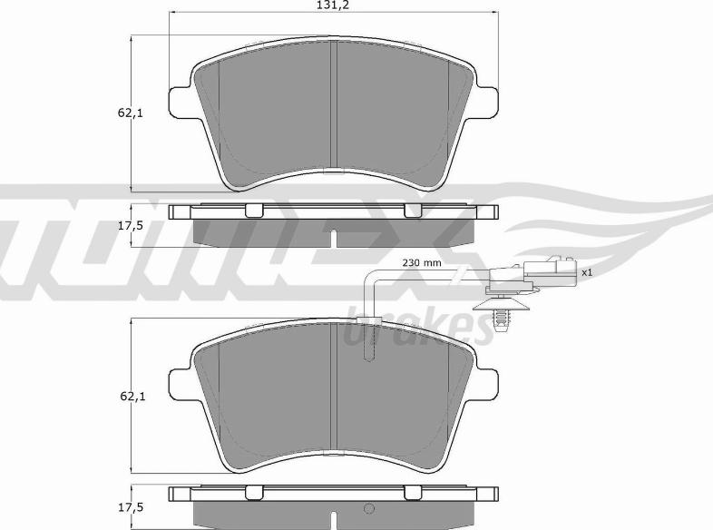 TOMEX brakes TX 15-841 - Bremžu uzliku kompl., Disku bremzes onlydrive.pro