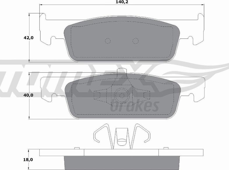 TOMEX brakes TX 16-94 - Тормозные колодки, дисковые, комплект onlydrive.pro