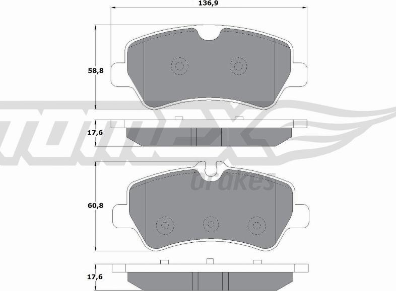 TOMEX brakes TX 16-96 - Bremžu uzliku kompl., Disku bremzes onlydrive.pro