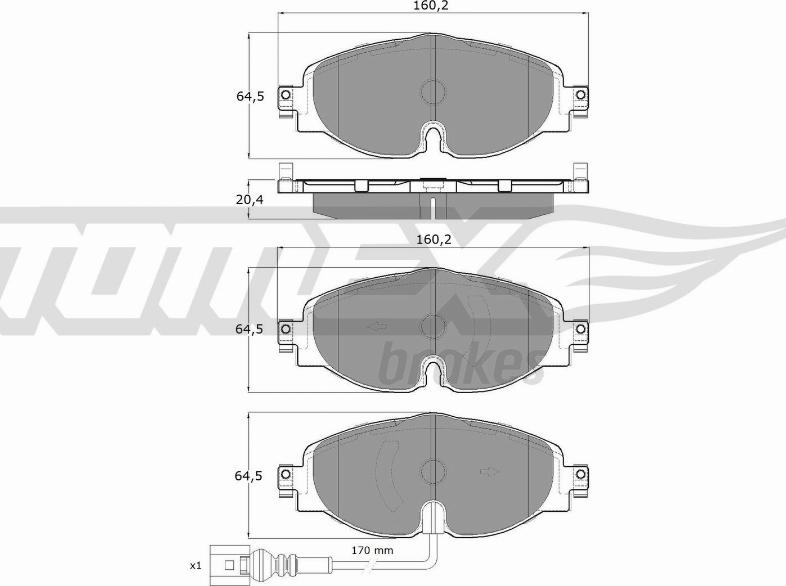 TOMEX brakes TX 16-97 - Piduriklotsi komplekt,ketaspidur onlydrive.pro