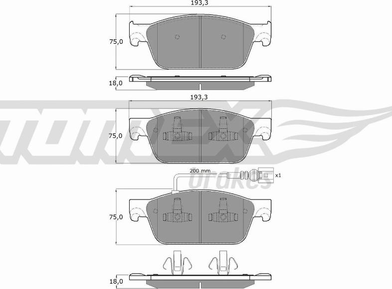 TOMEX brakes TX 16-46 - Piduriklotsi komplekt,ketaspidur onlydrive.pro