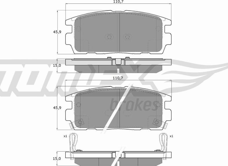 TOMEX brakes TX 16-43 - Stabdžių trinkelių rinkinys, diskinis stabdys onlydrive.pro