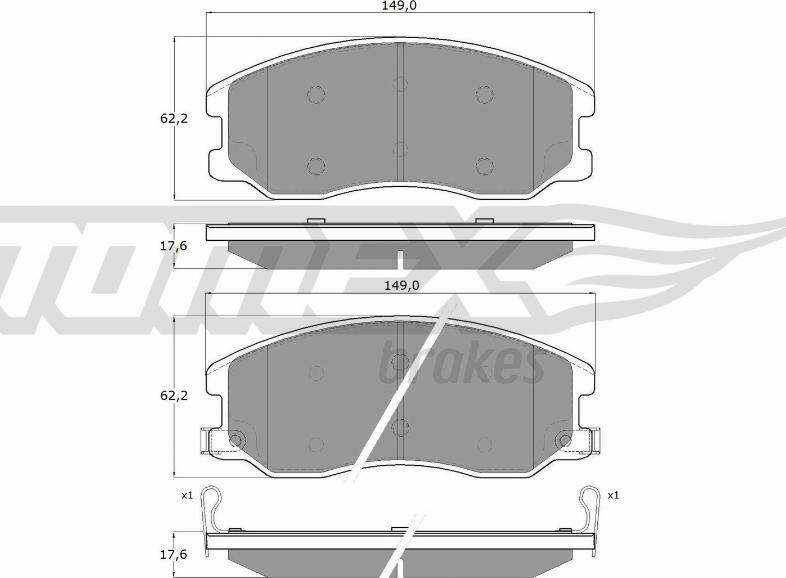 TOMEX brakes TX 16-42 - Bremžu uzliku kompl., Disku bremzes onlydrive.pro