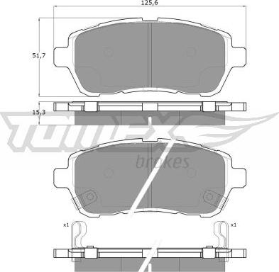 TOMEX brakes TX 16-47 - Brake Pad Set, disc brake onlydrive.pro