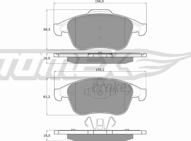 TOMEX brakes TX 16-56 - Тормозные колодки, дисковые, комплект onlydrive.pro