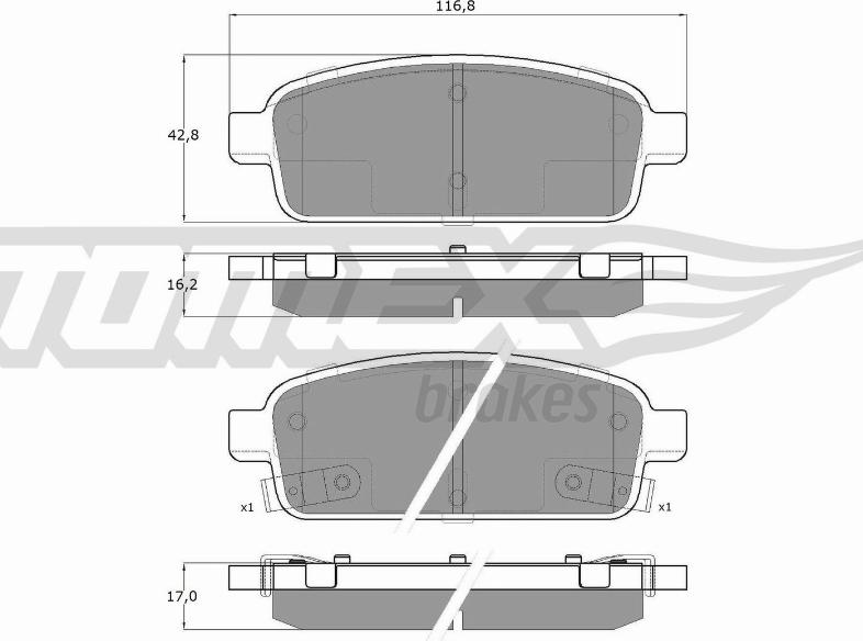 TOMEX brakes TX 16-52 - Piduriklotsi komplekt,ketaspidur onlydrive.pro