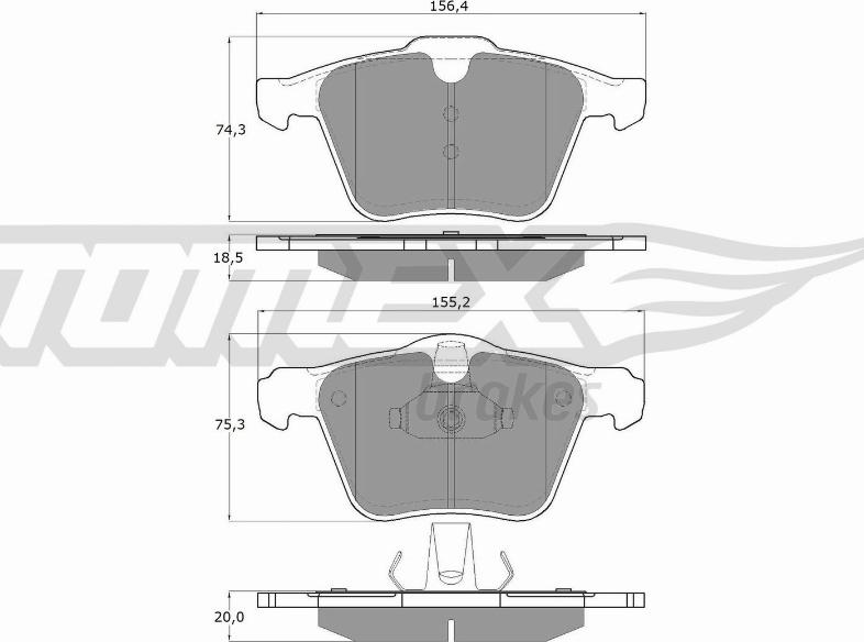 TOMEX brakes TX 16-64 - Brake Pad Set, disc brake onlydrive.pro