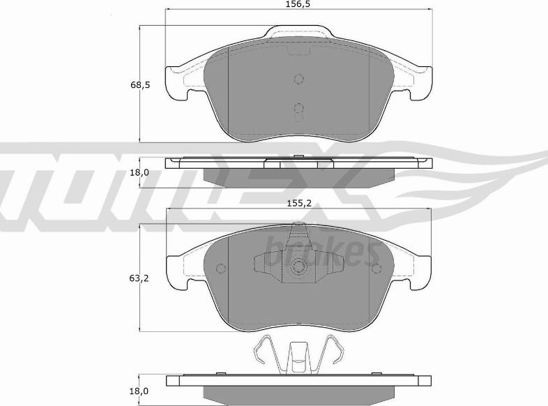 TOMEX brakes TX 16-65 - Bremžu uzliku kompl., Disku bremzes onlydrive.pro