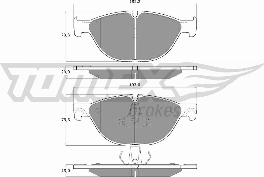 TOMEX brakes TX 16-66 - Bremžu uzliku kompl., Disku bremzes onlydrive.pro