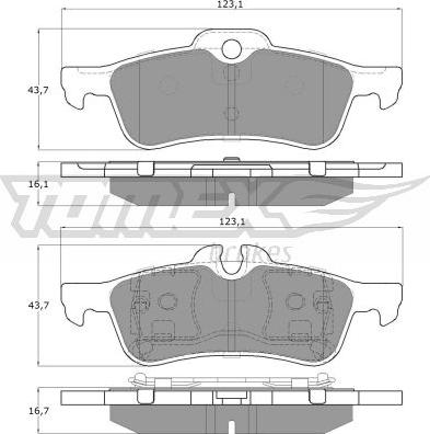 TOMEX brakes TX 16-03 - Piduriklotsi komplekt,ketaspidur onlydrive.pro