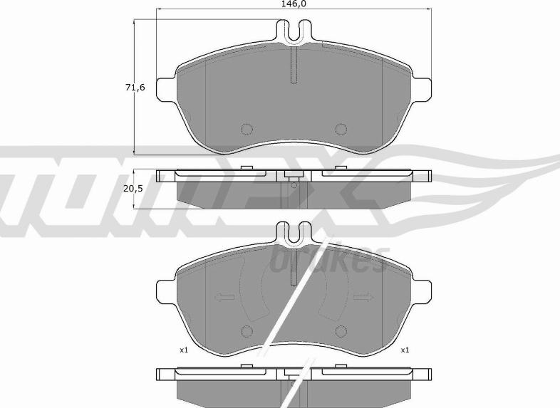 TOMEX brakes TX 16-02 - Bremžu uzliku kompl., Disku bremzes onlydrive.pro