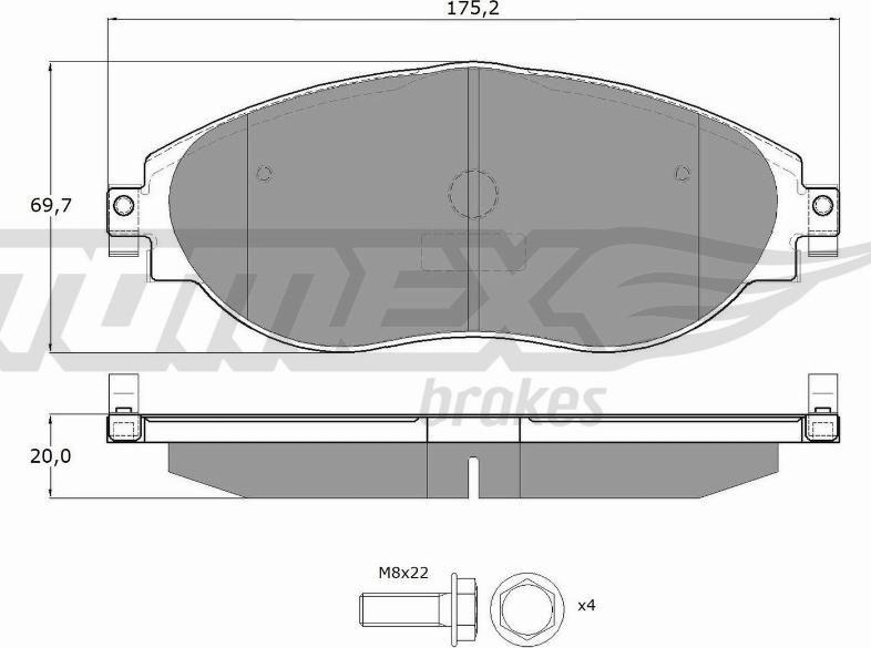 TOMEX brakes TX 16-842 - Stabdžių trinkelių rinkinys, diskinis stabdys onlydrive.pro