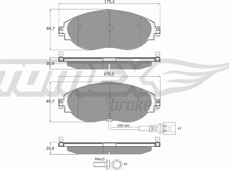 TOMEX brakes TX 16-84 - Stabdžių trinkelių rinkinys, diskinis stabdys onlydrive.pro