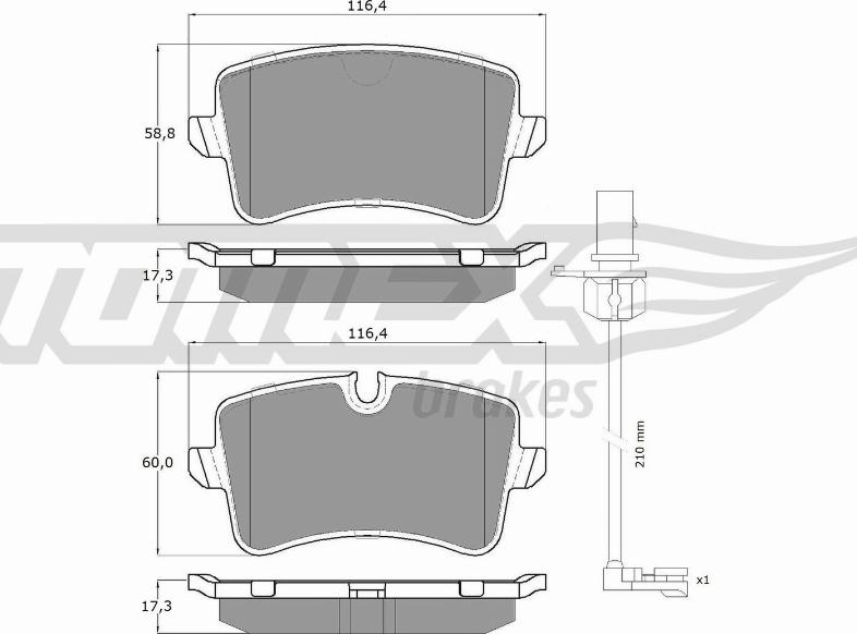 TOMEX brakes TX 16-82 - Brake Pad Set, disc brake onlydrive.pro