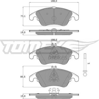 TOMEX brakes TX 16-31 - Тормозные колодки, дисковые, комплект onlydrive.pro