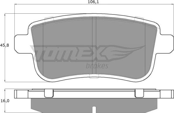 TOMEX brakes TX 16-38 - Piduriklotsi komplekt,ketaspidur onlydrive.pro