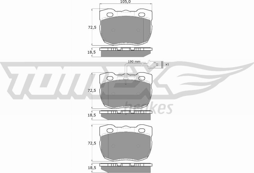 TOMEX brakes TX 16-23 - Brake Pad Set, disc brake onlydrive.pro