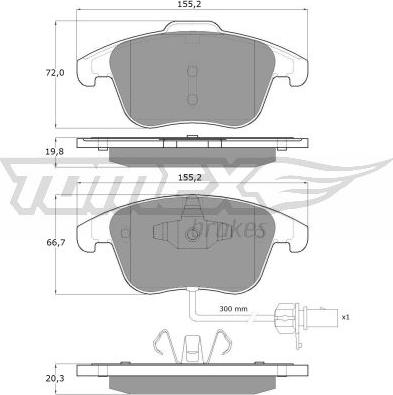 TOMEX brakes TX 16-75 - Brake Pad Set, disc brake onlydrive.pro