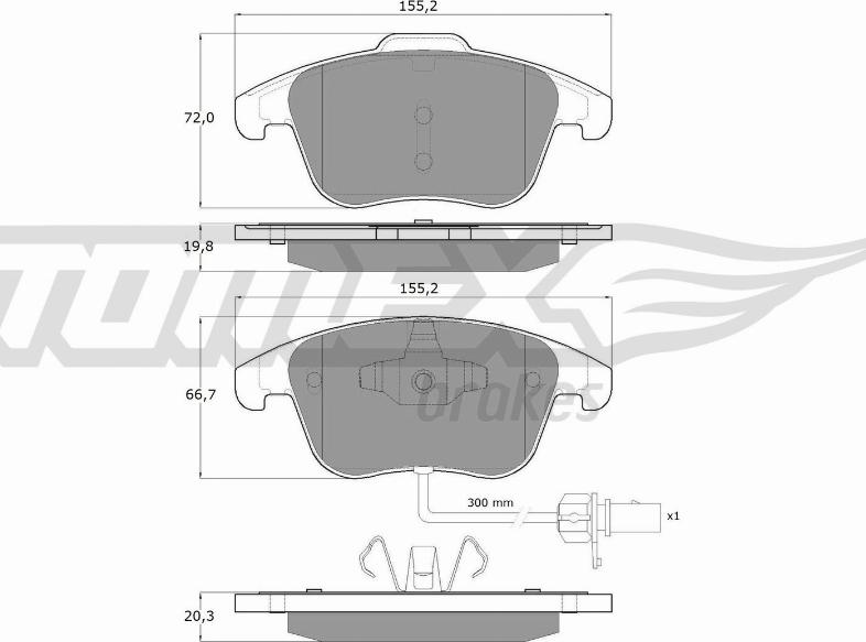 TOMEX brakes TX 16-75 - Bremžu uzliku kompl., Disku bremzes onlydrive.pro