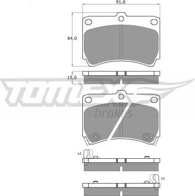 TOMEX brakes TX 10-91 - Brake Pad Set, disc brake onlydrive.pro