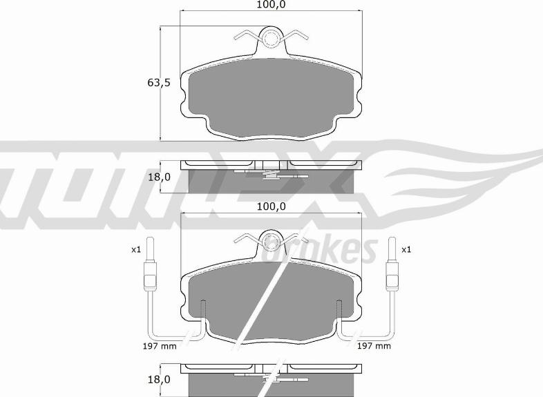 TOMEX brakes TX 10-48 - Bremžu uzliku kompl., Disku bremzes onlydrive.pro