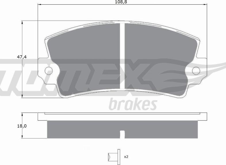 TOMEX brakes TX 10-434 - Stabdžių trinkelių rinkinys, diskinis stabdys onlydrive.pro