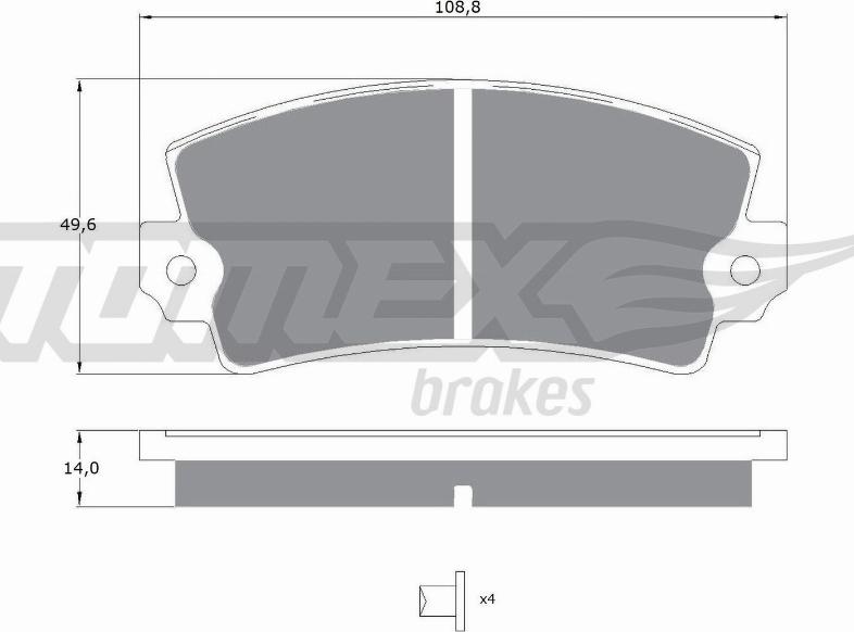 TOMEX brakes TX 10-43 - Тормозные колодки, дисковые, комплект onlydrive.pro