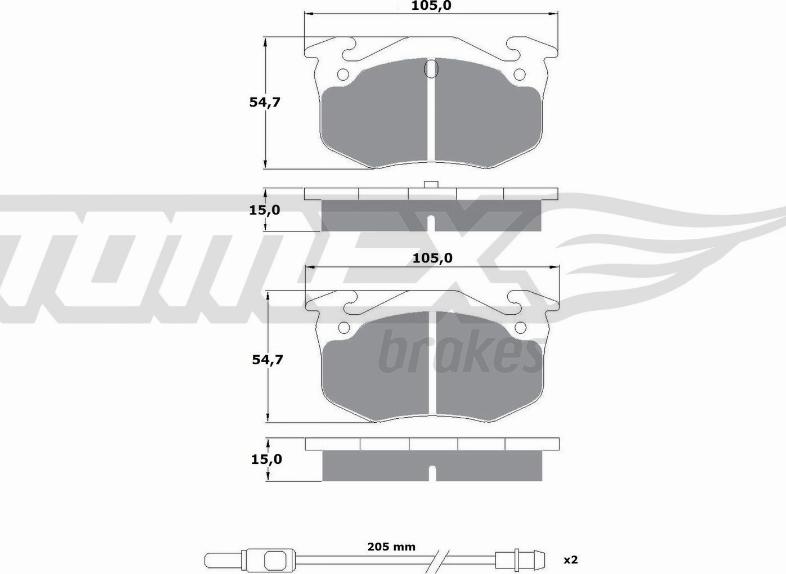 TOMEX brakes TX 10-512 - Brake Pad Set, disc brake onlydrive.pro