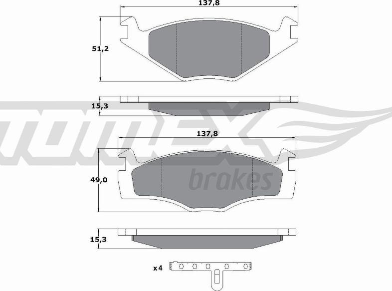 TOMEX brakes TX 10-14 - Stabdžių trinkelių rinkinys, diskinis stabdys onlydrive.pro