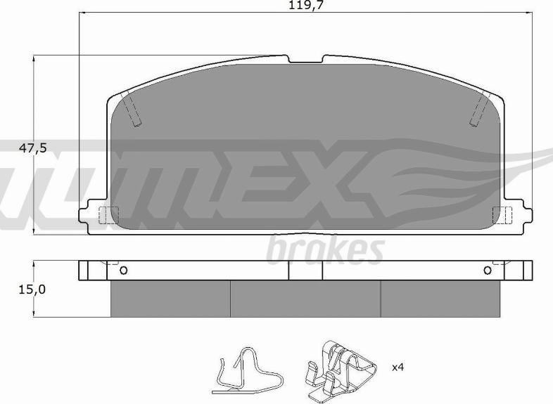 TOMEX brakes TX 10-17 - Тормозные колодки, дисковые, комплект onlydrive.pro