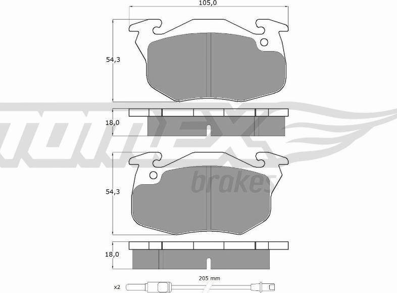 TOMEX brakes TX 10-34 - Тормозные колодки, дисковые, комплект onlydrive.pro