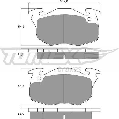 TOMEX brakes TX 10-35 - Bremžu uzliku kompl., Disku bremzes onlydrive.pro