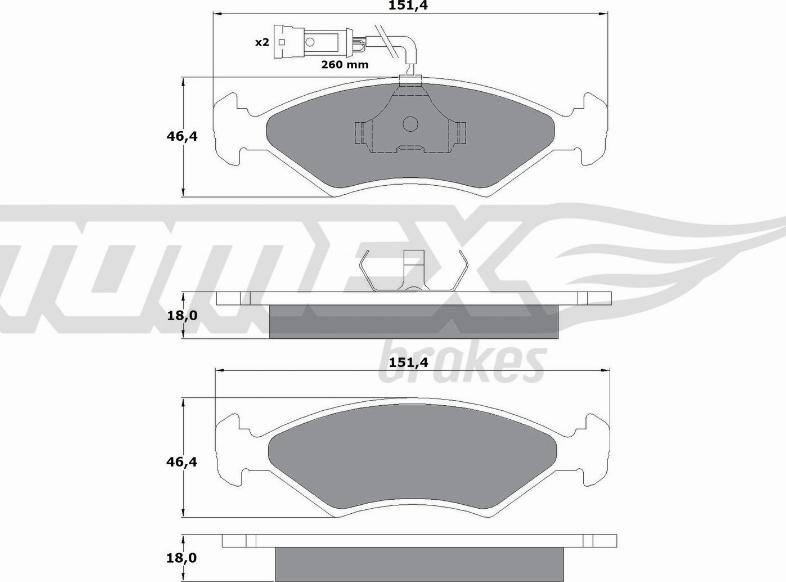 TOMEX brakes TX 10-281 - Brake Pad Set, disc brake onlydrive.pro