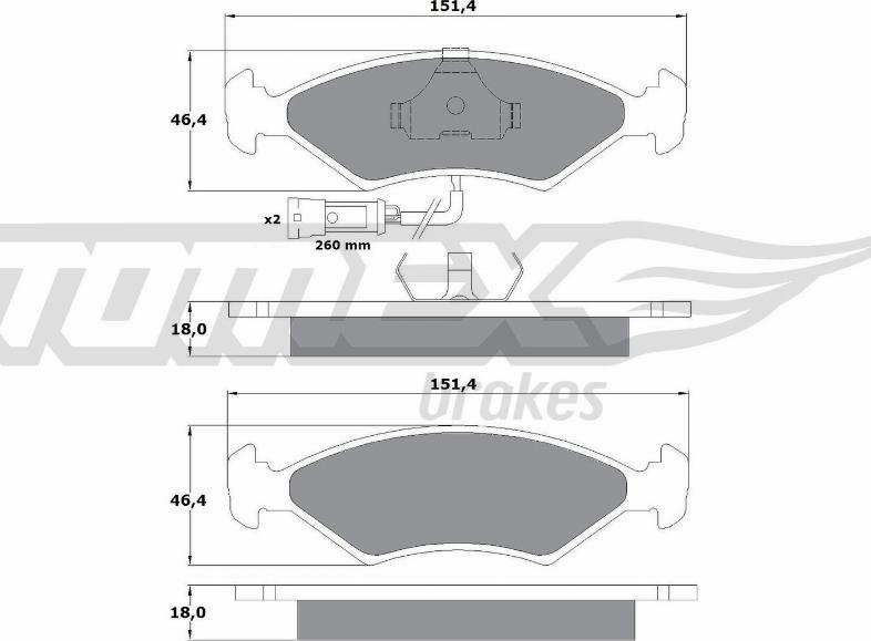 TOMEX brakes TX 10-282 - Brake Pad Set, disc brake onlydrive.pro